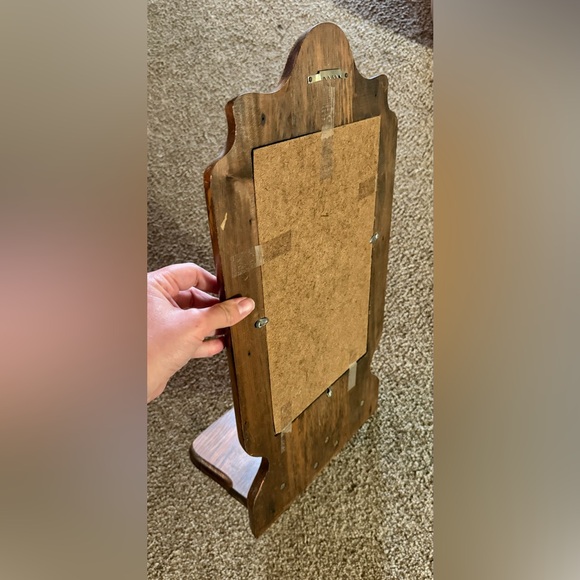 Vintage Wooden Wall Mirror Shelf - Picture 2 of 2